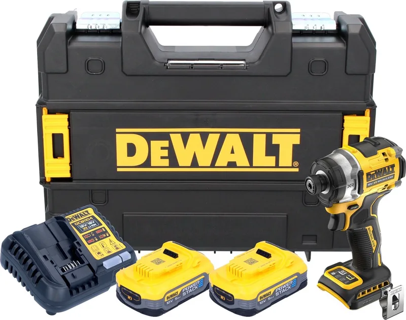 DCF 860 H2T accu-slagmoersleutel 18 V 282 Nm 1/4" borstelloos + 2x Powerstack accu 5,0 Ah + oplader + TSTAK de DEWALT – image du produit