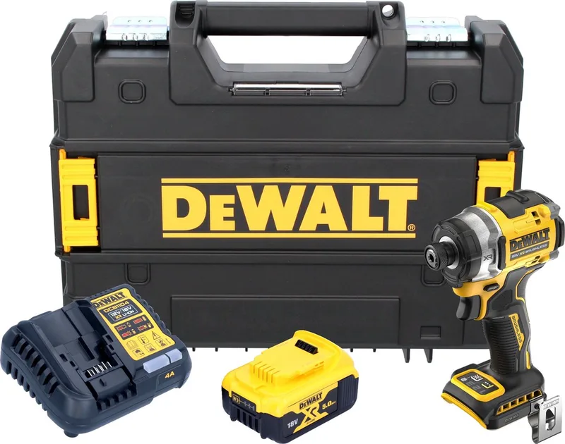 DCF 860 P1T accu-slagmoersleutel 18 V 282 Nm 1/4" borstelloos + 1x accu 5,0 Ah + oplader + TSTAK fra DEWALT – produktbillede
