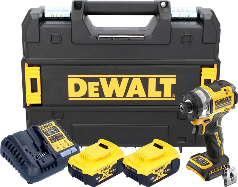 DCF 860 P2T accu-slagmoersleutel 18 V 282 Nm 1/4" borstelloos + 2x accu 5,0 Ah + oplader + TSTAK von DEWALT – Produktbild