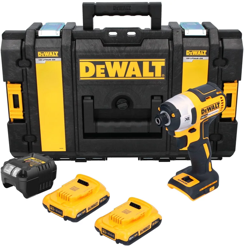 DCF 887 D2 accu-slagmoersleutel 18 V 205 Nm 1/4" borstelloos + 2x accu 2,0 Ah + oplader + Tough Box von DEWALT – Produktbild