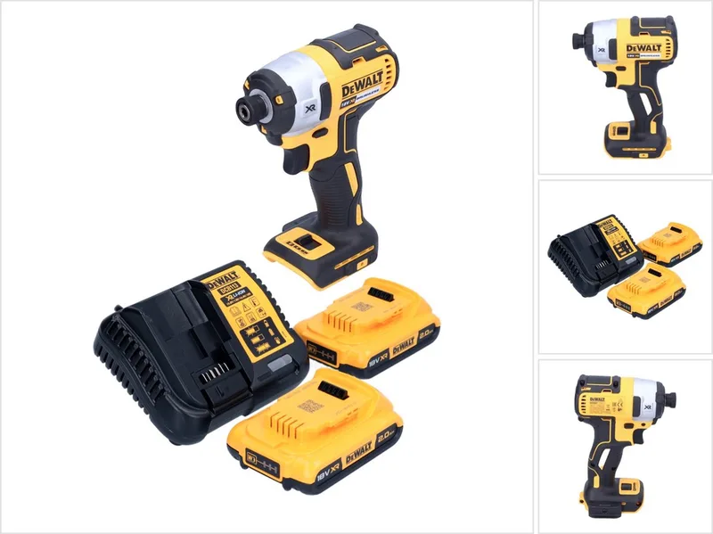 DCF 887 D2 accu-slagmoersleutel 18 V 205 Nm 1/4" borstelloos + 2x accu 2,0 Ah + oplader by DEWALT – product image