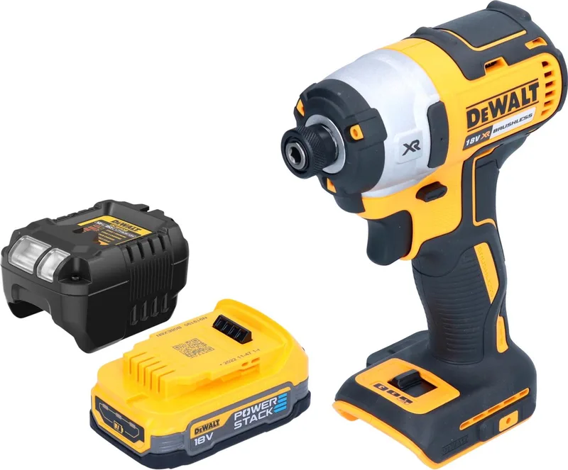 DCF 887 E1 accu-slagmoersleutel 18 V 205 Nm 1/4" borstelloos + 1x Powerstack accu 1,7 Ah + lader by DEWALT – product image