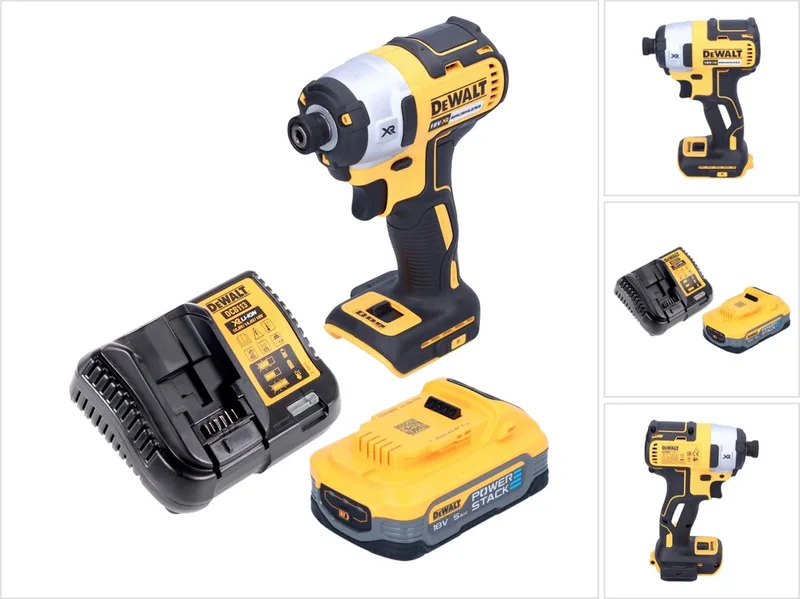 DCF 887 H1 accu slagmoersleutel 18 V 205 Nm 1/4" borstelloos + 1x accu powerstack 5.0 Ah + lader by DEWALT – product image