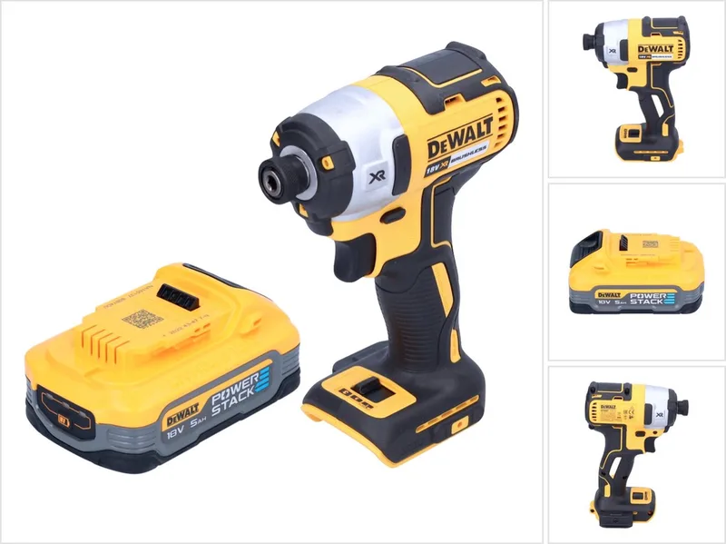 DCF 887 N accu slagmoersleutel 18 V 205 Nm 1/4" borstelloos + 1x accu powerstack 5.0 Ah - zonder oplader de DEWALT – image du produit