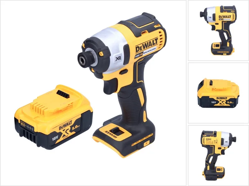 DCF 887 N accu-slagmoersleutel 18 V 205 Nm 1/4" borstelloos + 1x accu 5,0 Ah - zonder oplader by DEWALT – product image
