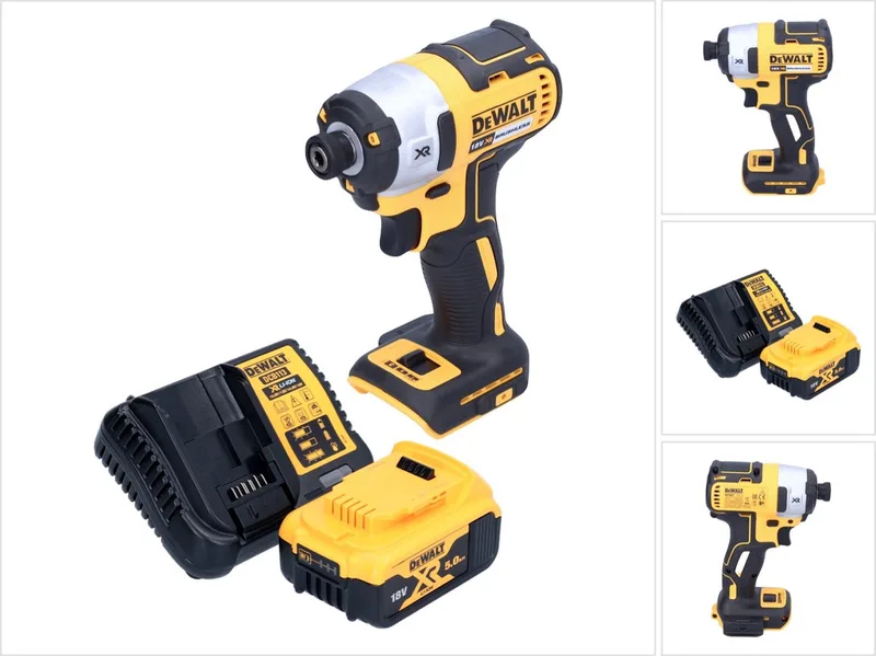 DCF 887 P1 accu-slagmoersleutel 18 V 205 Nm 1/4" borstelloos + 1x accu 5,0 Ah + oplader de DEWALT – image du produit