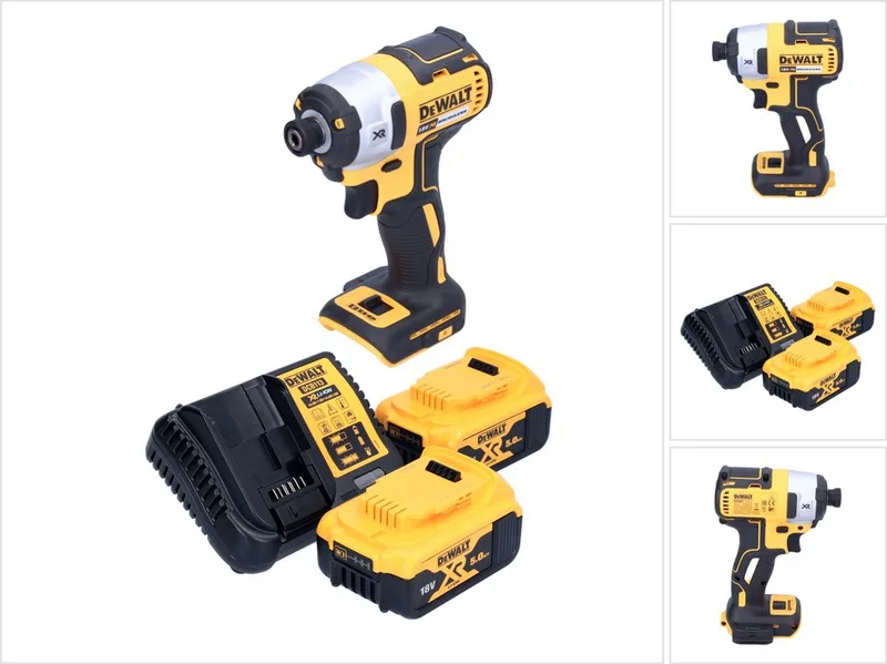 DCF 887 P2 accu-slagmoersleutel 18 V 205 Nm 1/4" borstelloos + 2x accu 5,0 Ah + oplader de DEWALT – image du produit