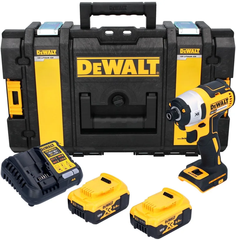DCF 887 P2 accu-slagmoersleutel 18 V 205 Nm 1/4" borstelloos + 2x accu 5,0 Ah + oplader + Tough Box von DEWALT – Produktbild