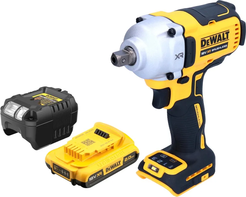 DCF 892 D1 accu-slagmoersleutel 18 V 812 Nm 1/2" borstelloos + 1x accu 2,0 Ah + oplader by DEWALT – product image