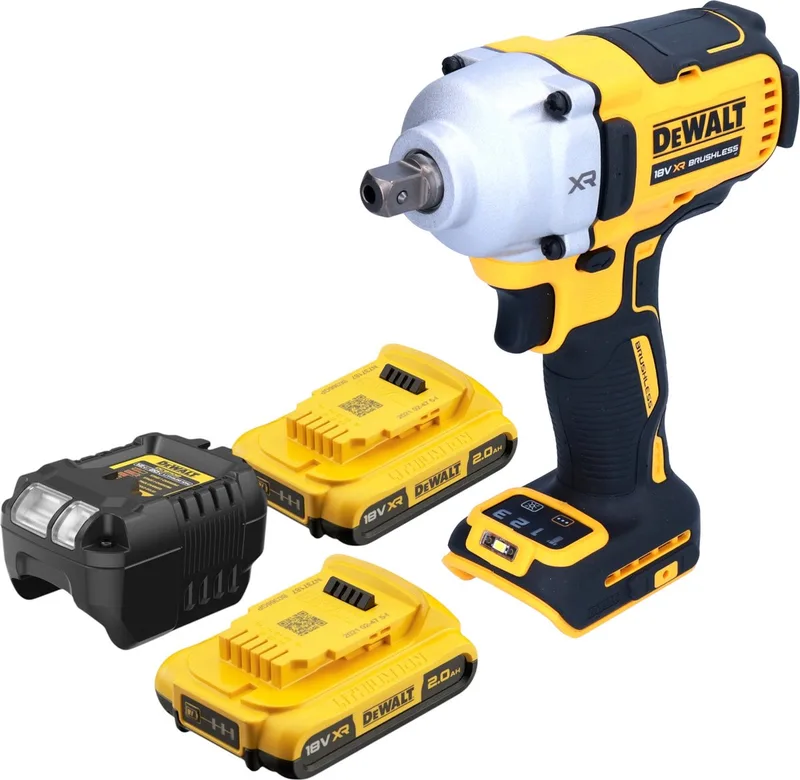 DCF 892 D2 accu-slagmoersleutel 18 V 812 Nm 1/2" borstelloos + 2x accu 2,0 Ah + oplader de DEWALT – image du produit
