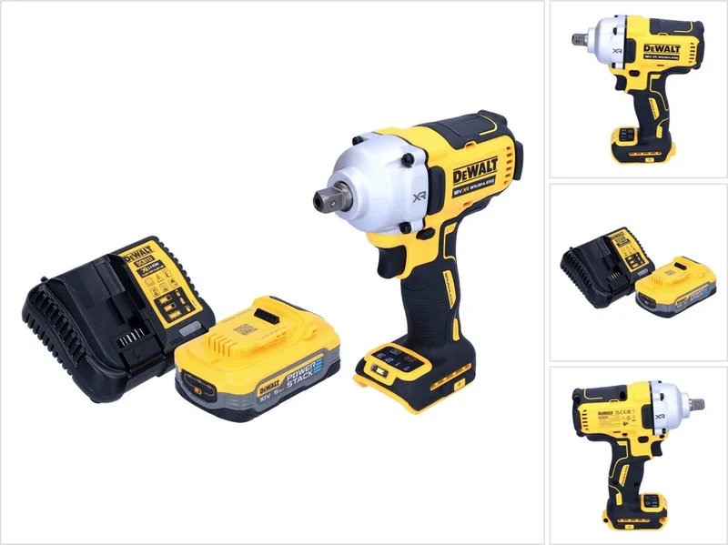 DCF 892 H1 accu slagmoersleutel 18 V 812 Nm 1/2" borstelloos + 1x Powerstack accu 5.0 Ah + lader de DEWALT – image du produit