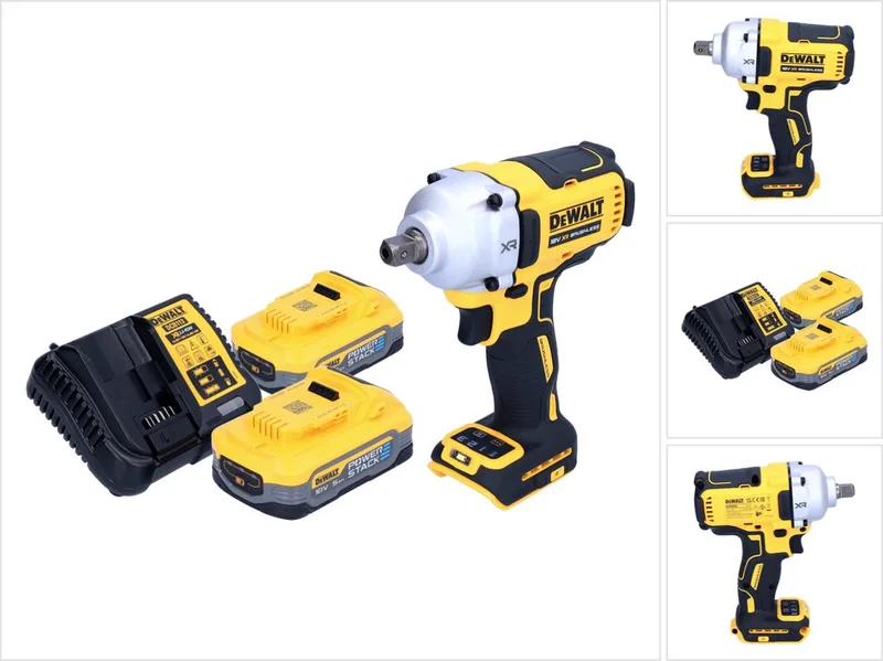 DCF 892 H2 accu-slagmoersleutel 18 V 812 Nm 1/2" borstelloos + 2x Powerstack accu 5.0 Ah + lader de DEWALT – image du produit