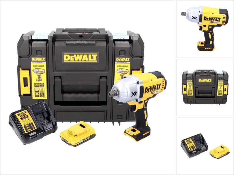 DCF 899 D1 accu-slagmoersleutel 18 V 950 Nm 1/2" borstelloos + 1x oplaadbare accu 2.0 Ah + lader + TSTAK de DEWALT – image du produit