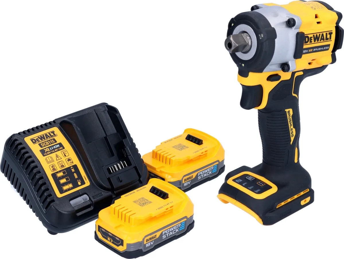 DCF 922 E2 accu-slagmoersleutel 18 V 406 Nm 1/2" borstelloos + 2x Powerstack-accu 1,7 Ah + lader de DEWALT – image du produit