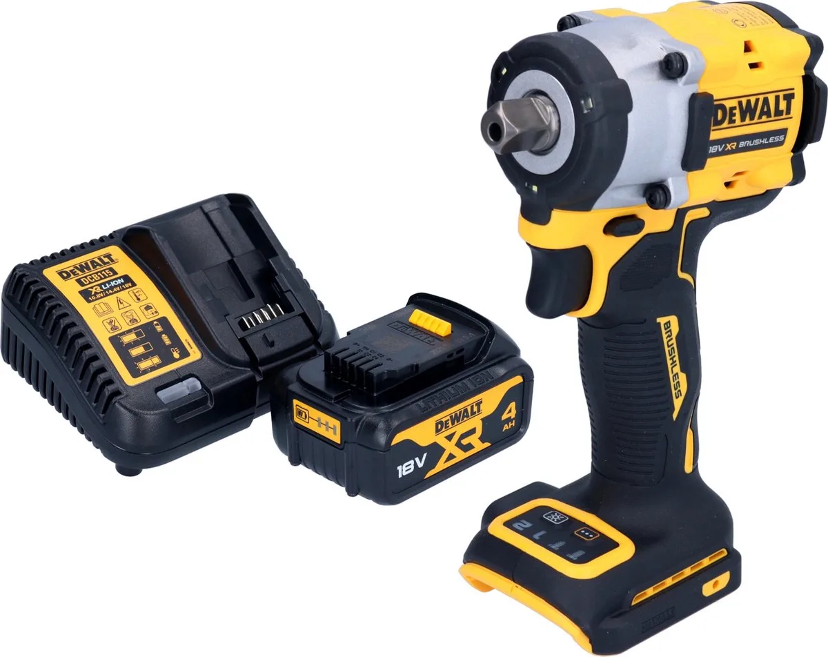 DCF 922 M1 accu-slagmoersleutel 18 V 406 Nm 1/2" borstelloos + 1x oplaadbare accu 4.0 Ah + lader van DEWALT – productafbeelding