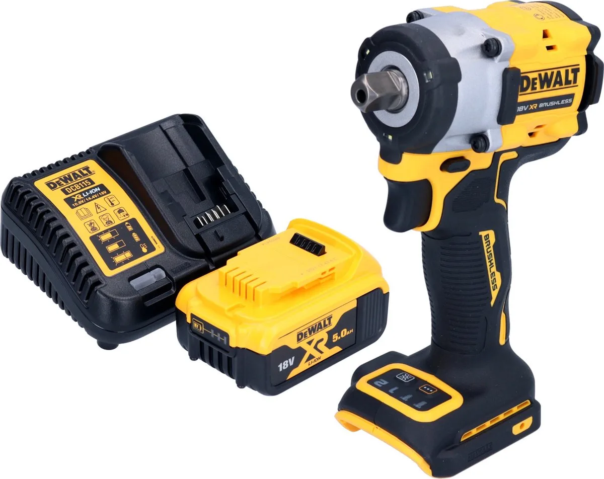 DCF 922 P1 accu slagmoersleutel 18 V 406 Nm 1/2" borstelloos + 1x oplaadbare batterij 5.0 Ah + lader de DEWALT – image du produit