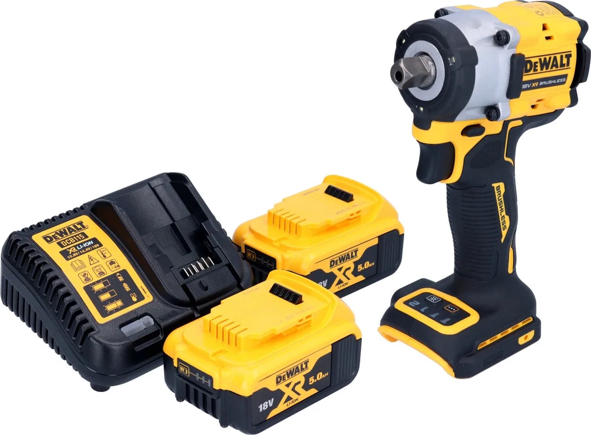 DCF 922 P2 accu-slagmoersleutel 18 V 406 Nm 1/2" borstelloos + 2x oplaadbare accu 5.0 Ah + lader de DEWALT – image du produit