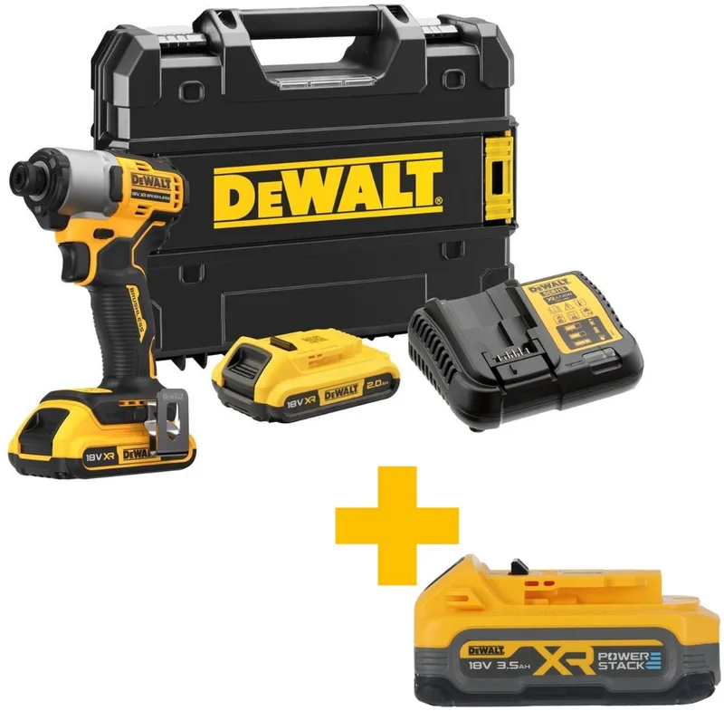 DCF840D2T Accu slagschroevendraaier 192Nm 18V XR 2.0Ah in TSTAK by DEWALT, Yellow – product image