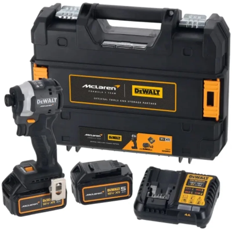 DCF85MP2T 18 Volt accu slagschroevendraaier, 2x accu 5,0 Ah XR, lader, in McLaren design en koffer by DEWALT – product image