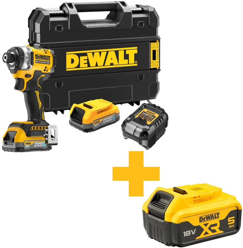 DCF860E2T Accu slagschroevendraaier 282Nm 18V XR 1.7Ah POWERSTACK in TSTAK de DEWALT, Jaune – image du produit