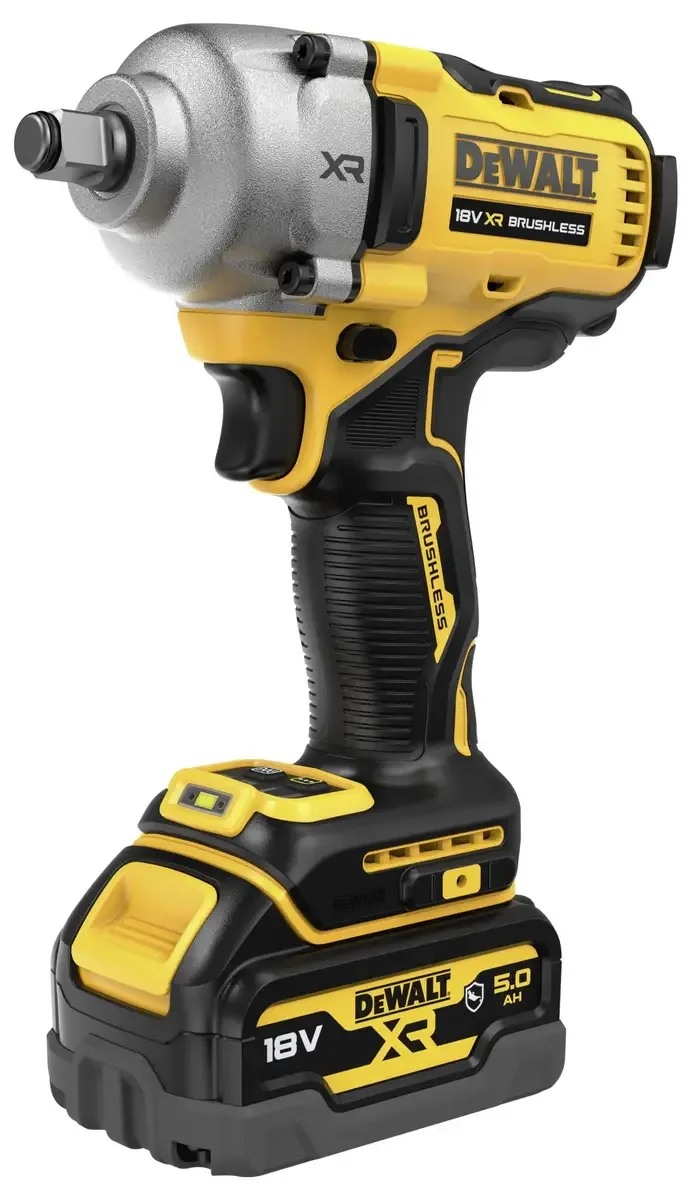 DCF891P2G-QW DCF891P2G-QW Clé à chocs sans fil Nombre d’accus fournis 2 5 Ah + batterie de DEWALT – image du produit 3 sur 3