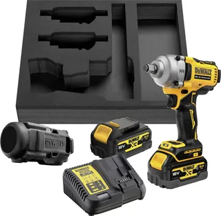 DCF891P2G-QW DCF891P2G-QW Clé à chocs sans fil Nombre d’accus fournis 2 5 Ah + batterie de DEWALT – image du produit 1 sur 3