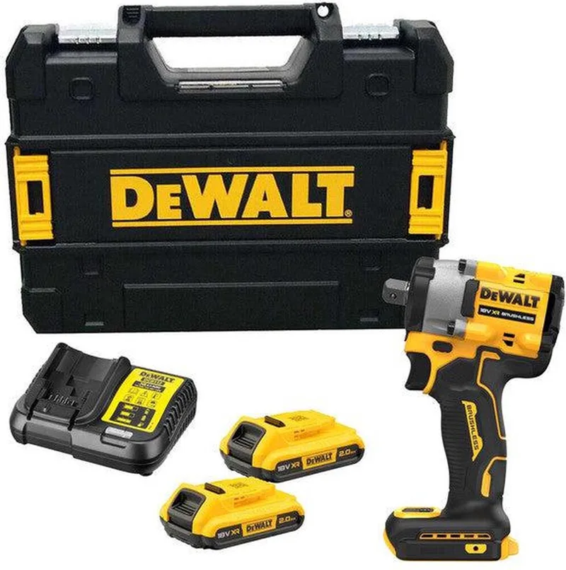 DCF922D2T Accu slagmoersleutel 406Nm 1/2 borgpin 18V XR 2.0Ah in TSTAK van DEWALT – productafbeelding