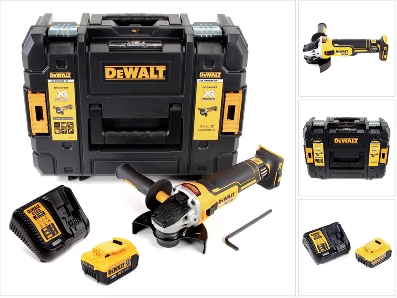 DCG 405 M1 accu haakse slijper 18V 125mm borstelloos + 1x accu 4.0Ah + lader + TSTAK de DEWALT – image du produit
