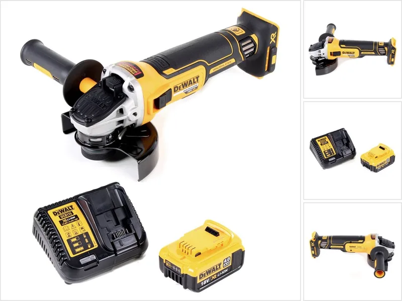 DCG 405 M1 accu haakse slijper 18V 125mm borstelloos + 1x accu 4.0Ah + lader de DEWALT – image du produit