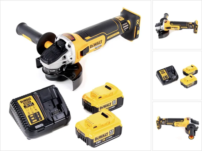 DCG 405 M2 accu haakse slijper 18V 125mm borstelloos + 2x accu 4.0Ah + lader von DEWALT – Produktbild