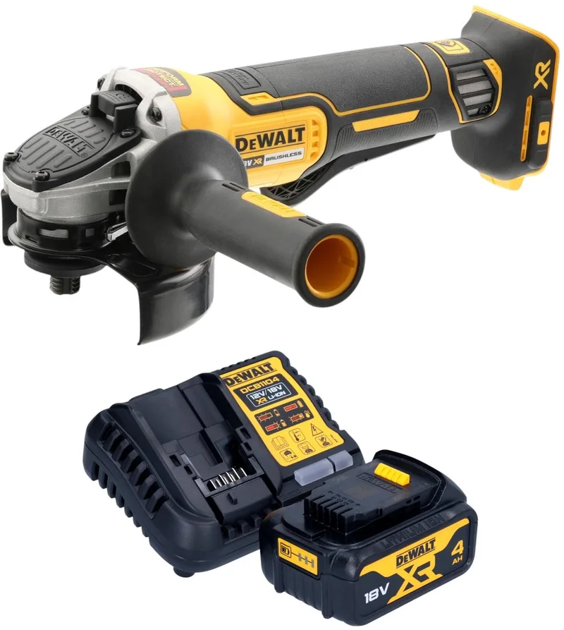 DCG 406 M1 accu haakse slijper 18 V 125 mm borstelloos + 1x accu 4,0 Ah + oplader de DEWALT – image du produit