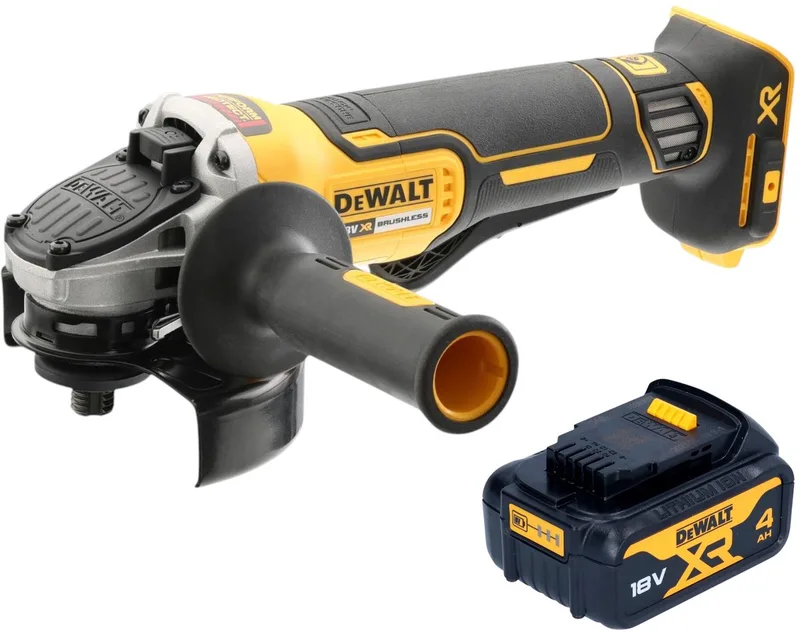 DCG 406 N accu haakse slijper 18 V 125 mm borstelloos + 1x accu 4,0 Ah - zonder oplader de DEWALT – image du produit