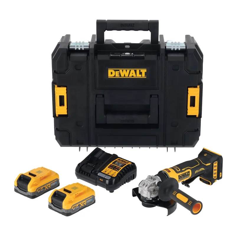 DCG404S2T Compacte accu haakse slijper 125mm 18V XR POWERSTACK 3.5Ah in TSTAK by DEWALT – product image