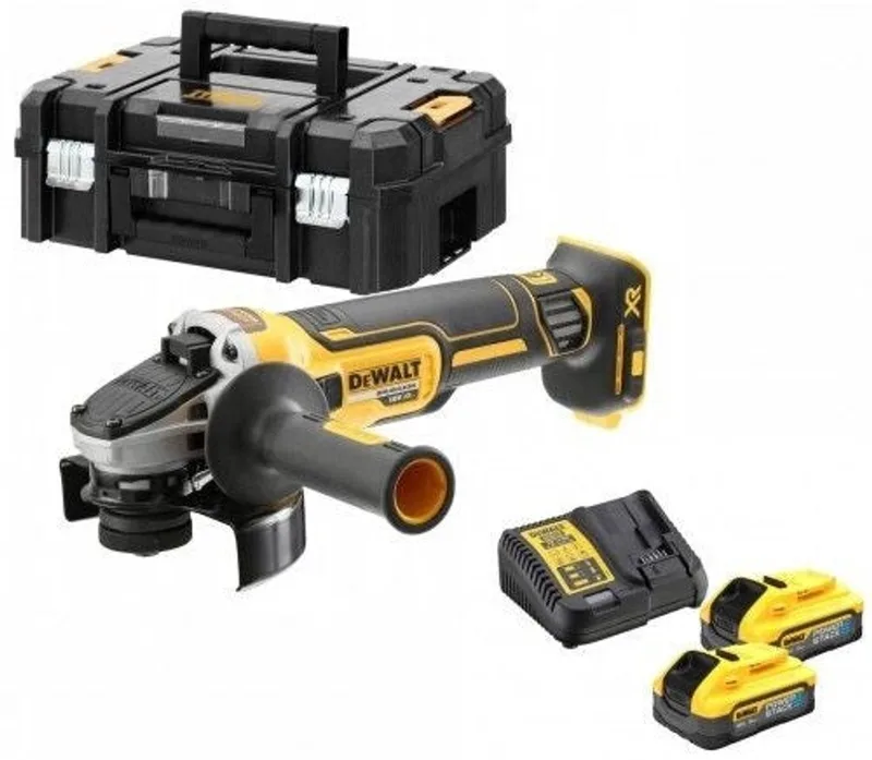 DCG405H2T Accu haakse slijper 125mm 18V XR 5.0Ah POWERSTACK in TSTAK van DEWALT – productafbeelding