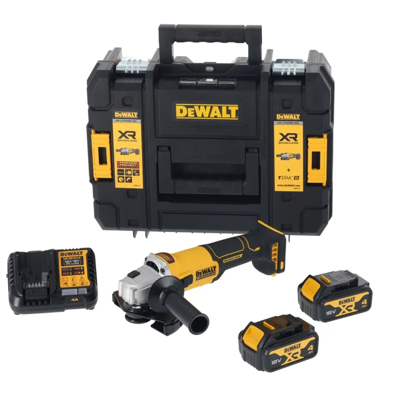 DCG407M2T Accu haakse slijper 18V XR 4.0Ah in TSTAK fra DEWALT – produktbillede