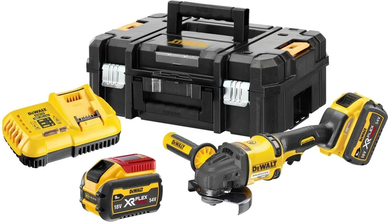 DCG418X2 Accu Haakse Slijper 125mm 54V XR FlexVolt 9,0Ah in TSTAK de DEWALT – image du produit