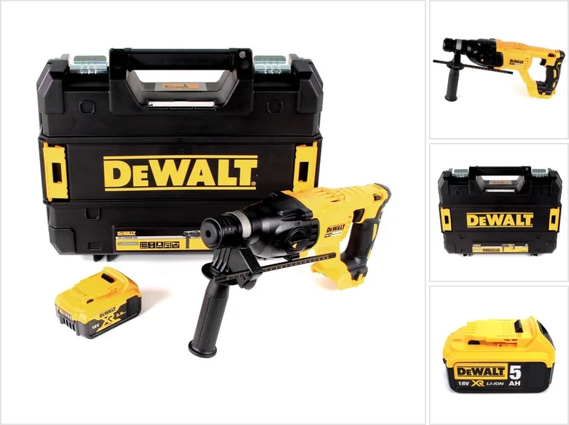 DCH 133 NT Snoerloze combihamer 18V 2.6J SDS plus Brushless + 1x accu 5.0Ah + TSTAK - zonder lader von DEWALT – Produktbild