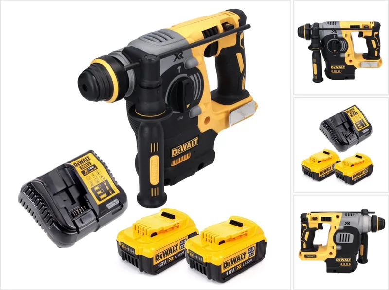 DCH 273 M2 accu combihamer 18 V 2,1 J SDS Plus Brushless + 2x accu 4,0 Ah + oplader von DEWALT – Produktbild