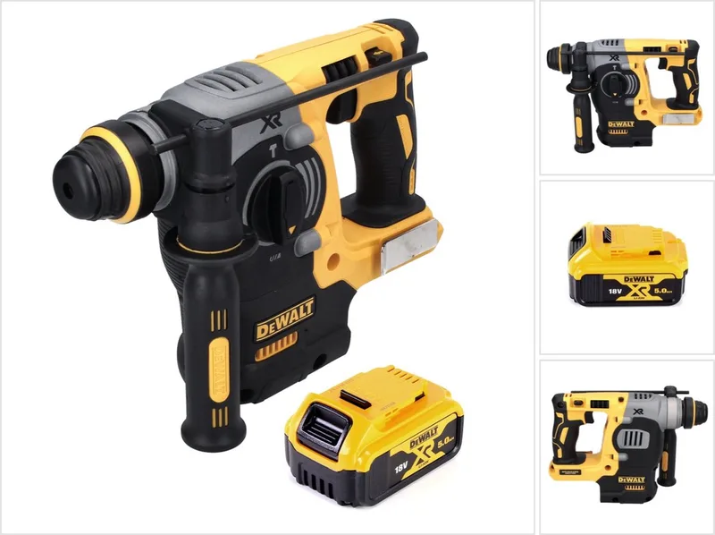 DCH 273 N accu combihamer 18 V 2,1 J SDS Plus Brushless + 1x accu 5,0 Ah - zonder oplader fra DEWALT – produktbillede