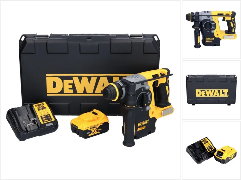 DCH 273 P1 accu combihamer 18 V 2,1 J SDS Plus Brushless + 1x accu 5,0 Ah + oplader + koffer von DEWALT – Produktbild