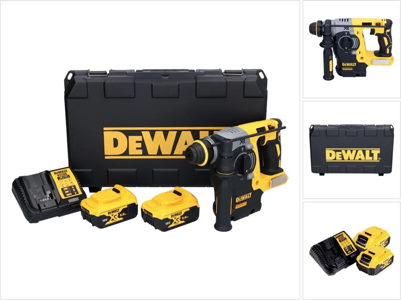 DCH 273 P2 accu combihamer 18 V 2,1 J SDS Plus Brushless + 2x accu 5,0 Ah + oplader + koffer von DEWALT – Produktbild