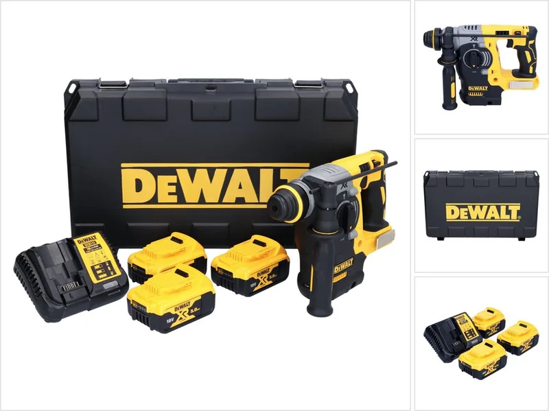 DCH 273 P3 accu combihamer 18 V 2,1 J SDS Plus Brushless + 3x accu 5,0 Ah + oplader + koffer von DEWALT – Produktbild