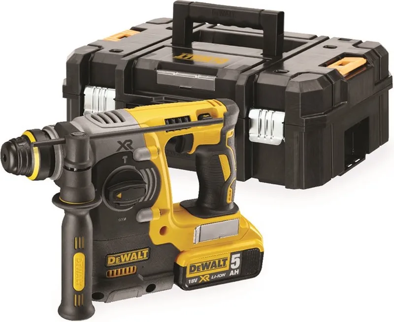 DCH273P2T 18V Li-Ion Accu SDS-plus combihamer set (2x 5.0Ah accu) in TSTAK - 2,1J - koolborstelloos van DEWALT – productafbeelding 1 van 4