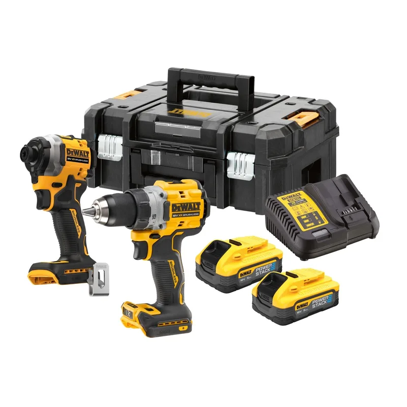 DCK2051H2T Accu combiset 2-delig (DCD800 + DCF850) 18V XR 5.0Ah POWERSTACK in TSTAK von DEWALT – Produktbild