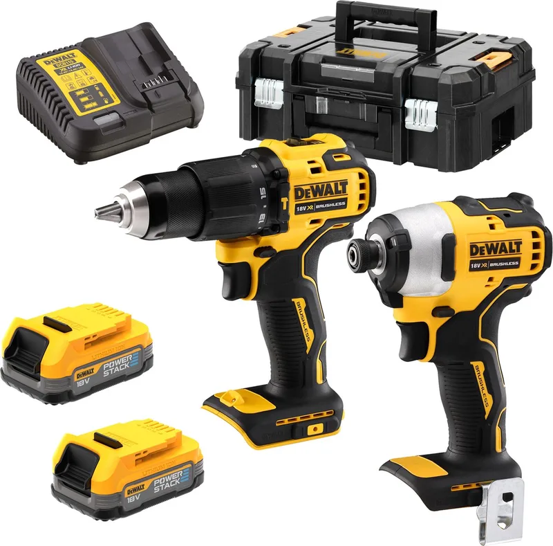 DCK2062E2T Accu combiset 2-delig 18V XR 1.7Ah POWERSTACK in TSTAK de DEWALT – image du produit