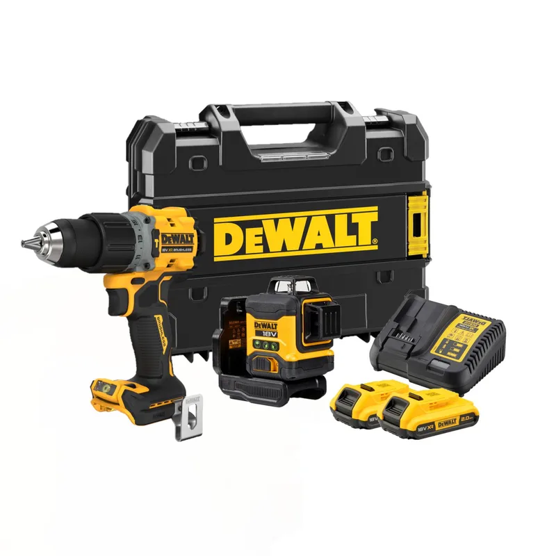 DCK2095D2T Accu combiset 2-delig (DCLE34031 + DCD805) 18V XR 2.0Ah in TSTAK de DEWALT – image du produit