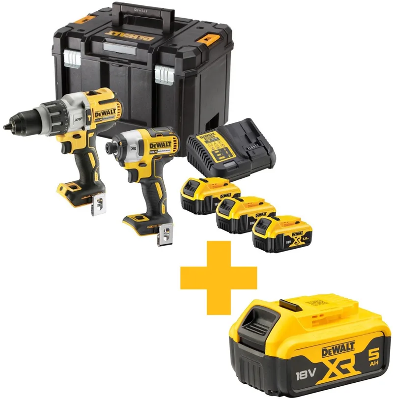 DCK276P3T Accu combiset 2-delig (DCD996 + DCF887) 18V XR (3x) 5.0Ah in TSTAK von DEWALT – Produktbild