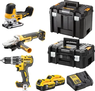 DCK329P2T 18V Li-ion accu 3-delige combiset (2x 5.0Ah accu) in 2 TSTAK koffers van DEWALT – productafbeelding 1 van 6