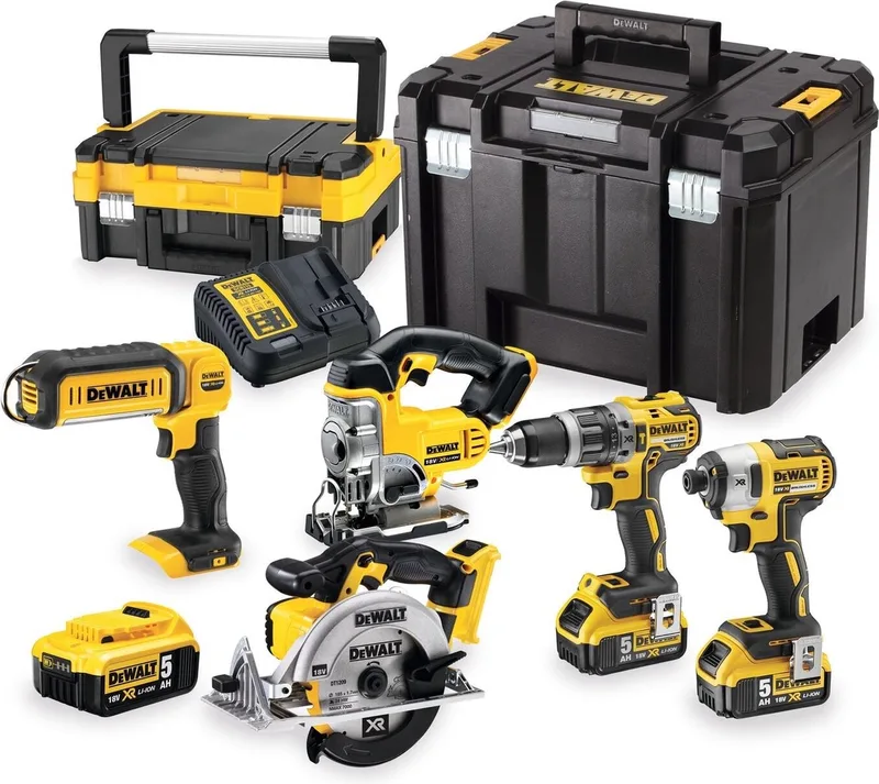 DCK551P3T Accu combiset 5-delig 18V XR 5.0Ah in TSTAK de DEWALT – image du produit 1 sur 2