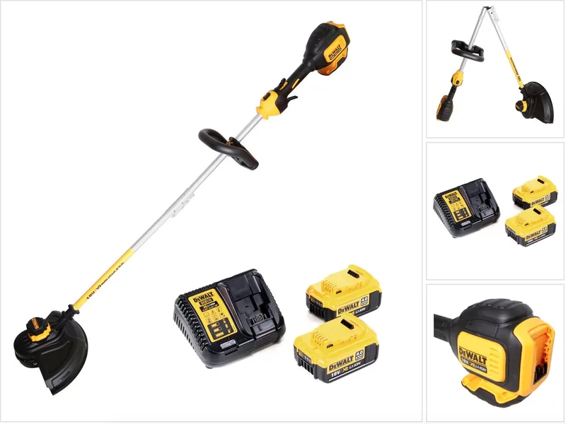 DCM 561 PBS accu grastrimmer 18 V borstelloos + 2x accu 4.0 Ah + lader de DEWALT – image du produit